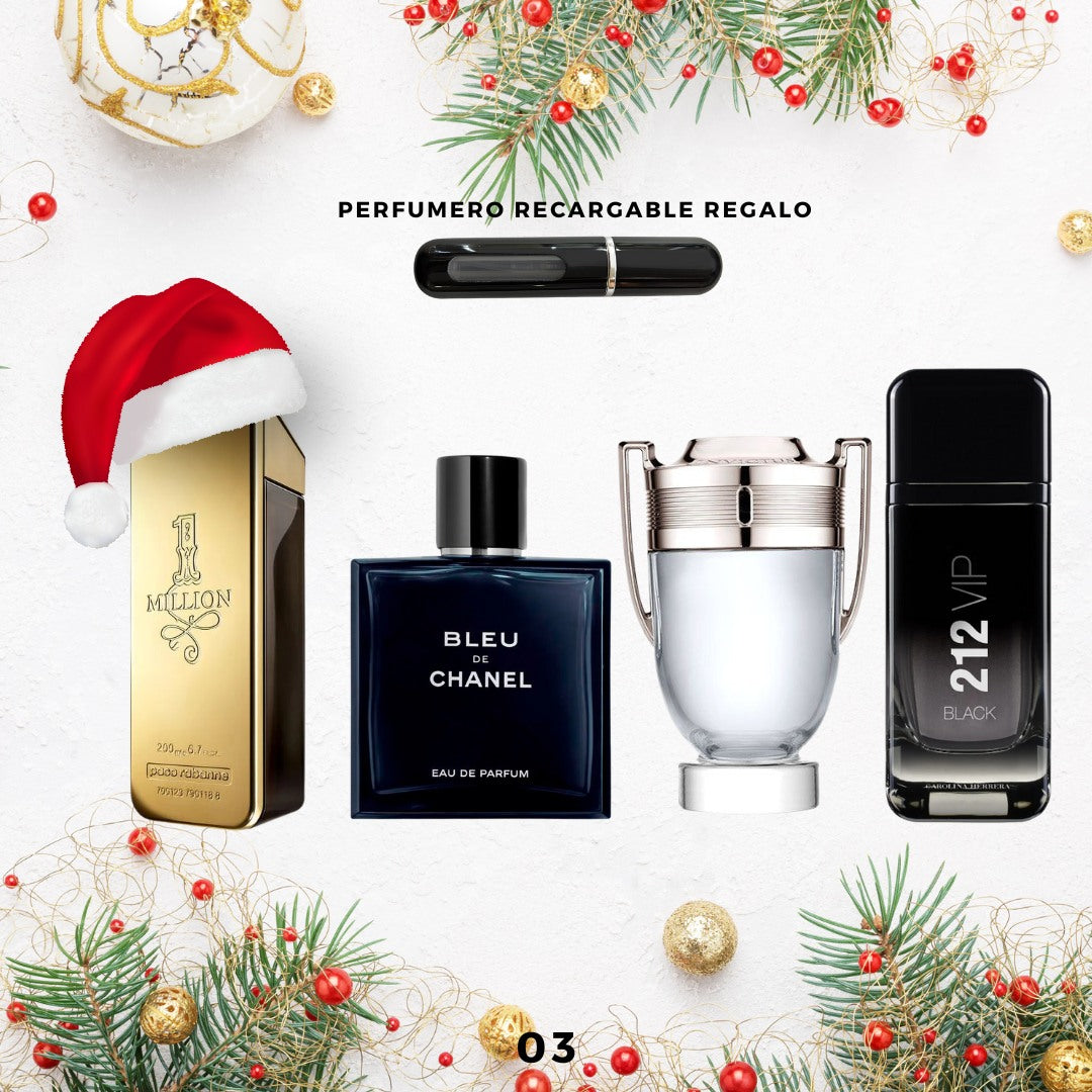 03 - 4 Perfumes + Perfumero de regalo