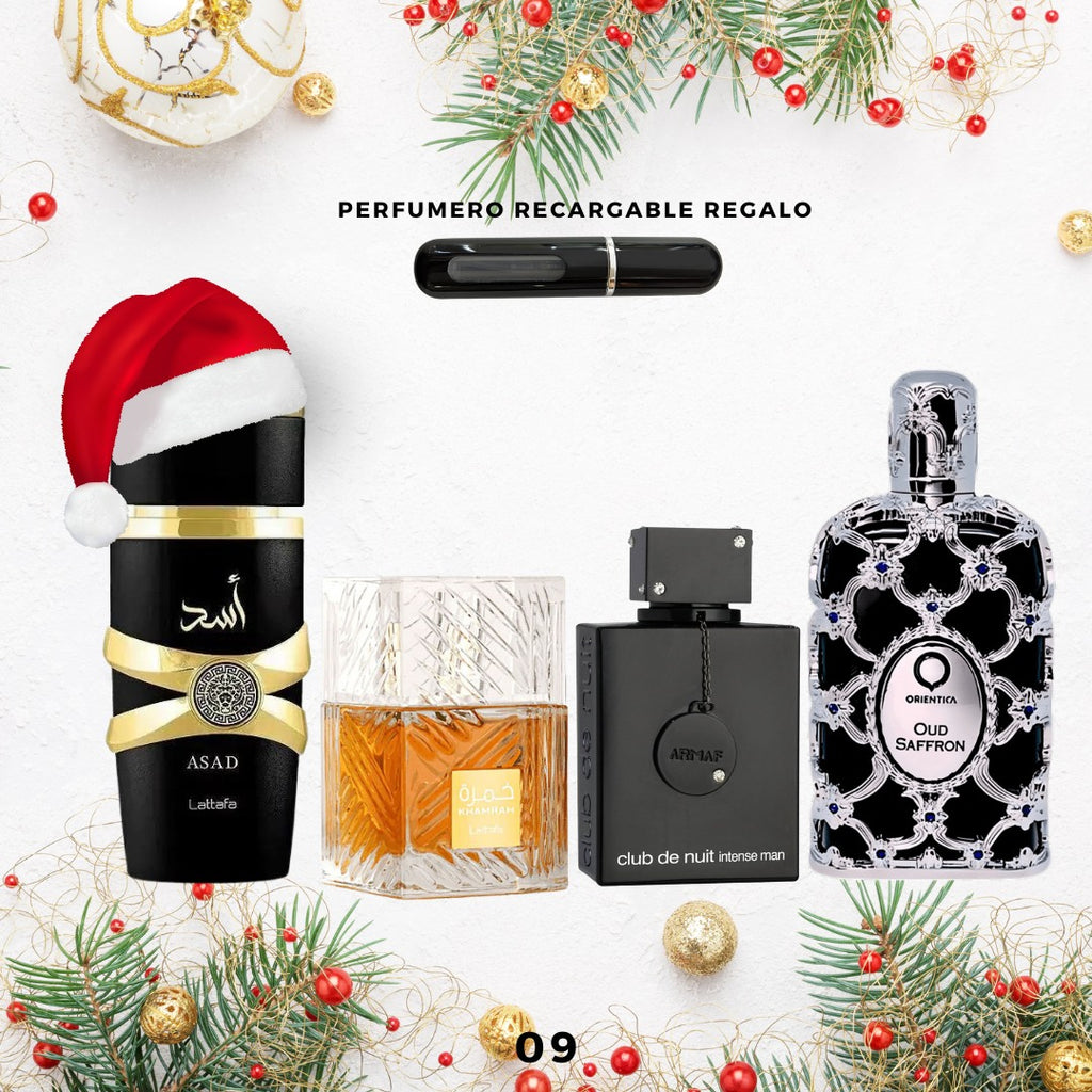 09 - 4 Perfumes + Perfumero de regalo