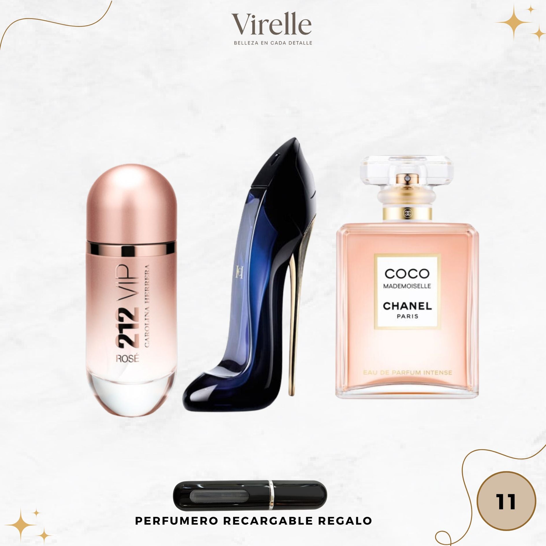 11 - 3 Perfumes + Perfumero de regalo
