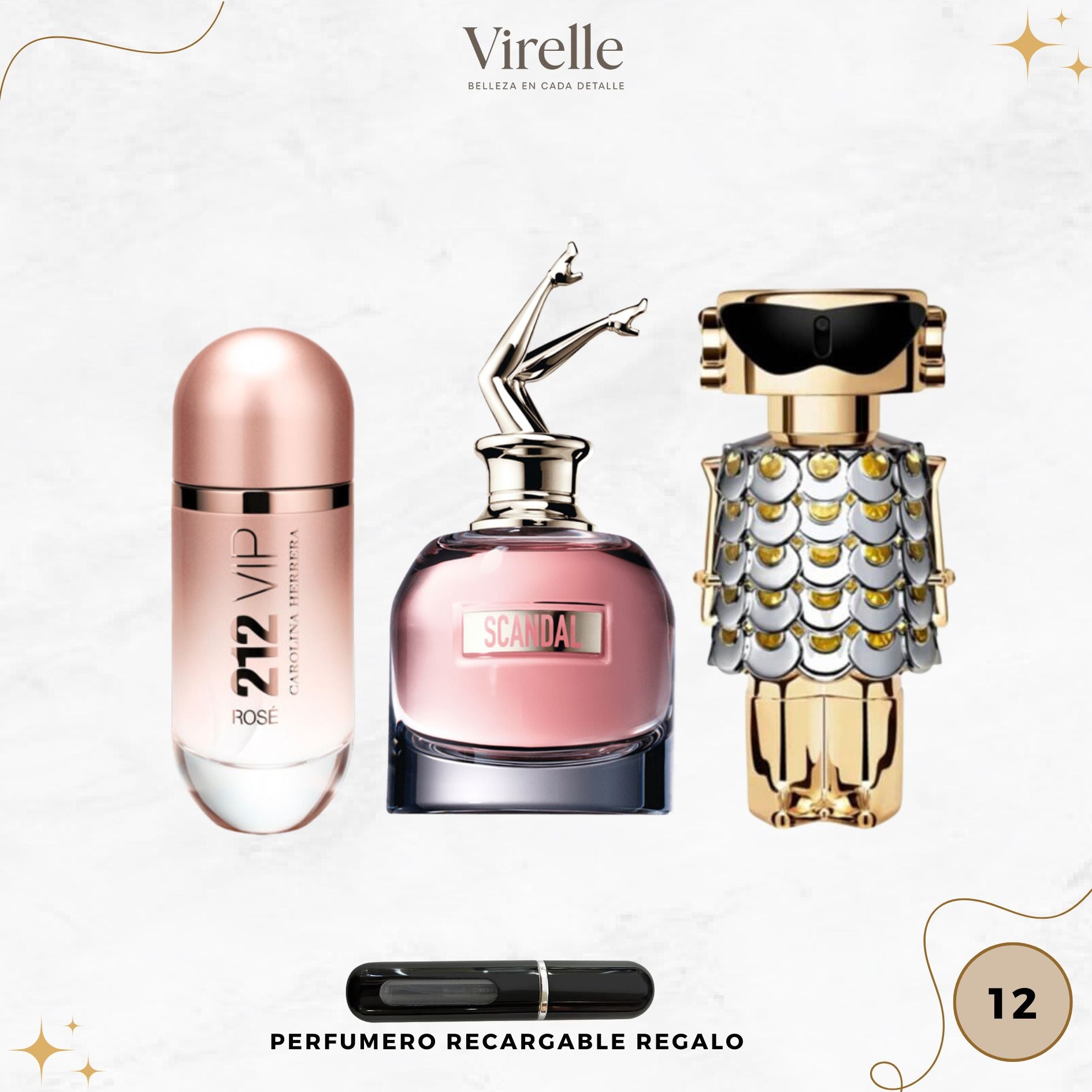 12 - 3 Perfumes + Perfumero de regalo