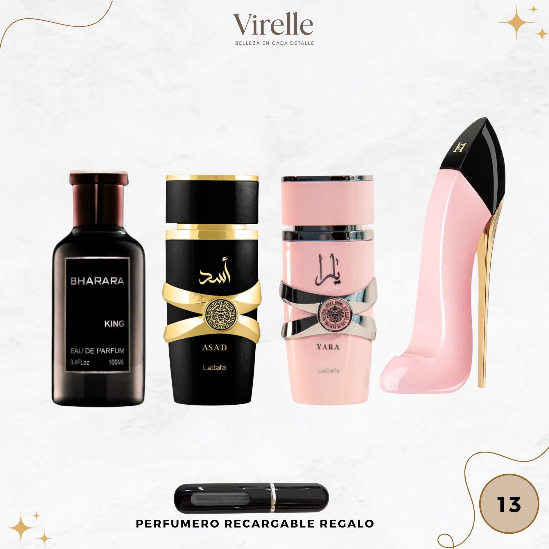 13 - 4 Perfumes + Perfumero de regalo