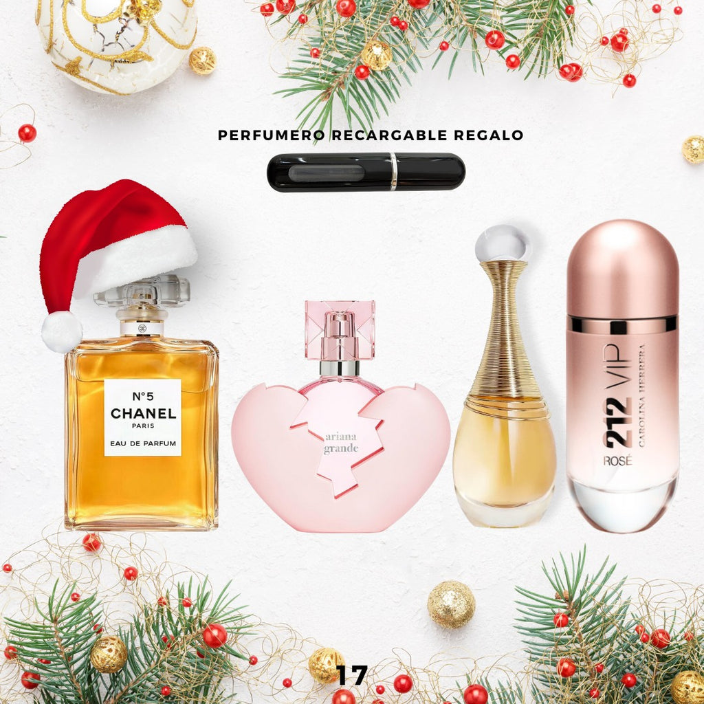 17 - 4 Perfumes + Perfumero de regalo