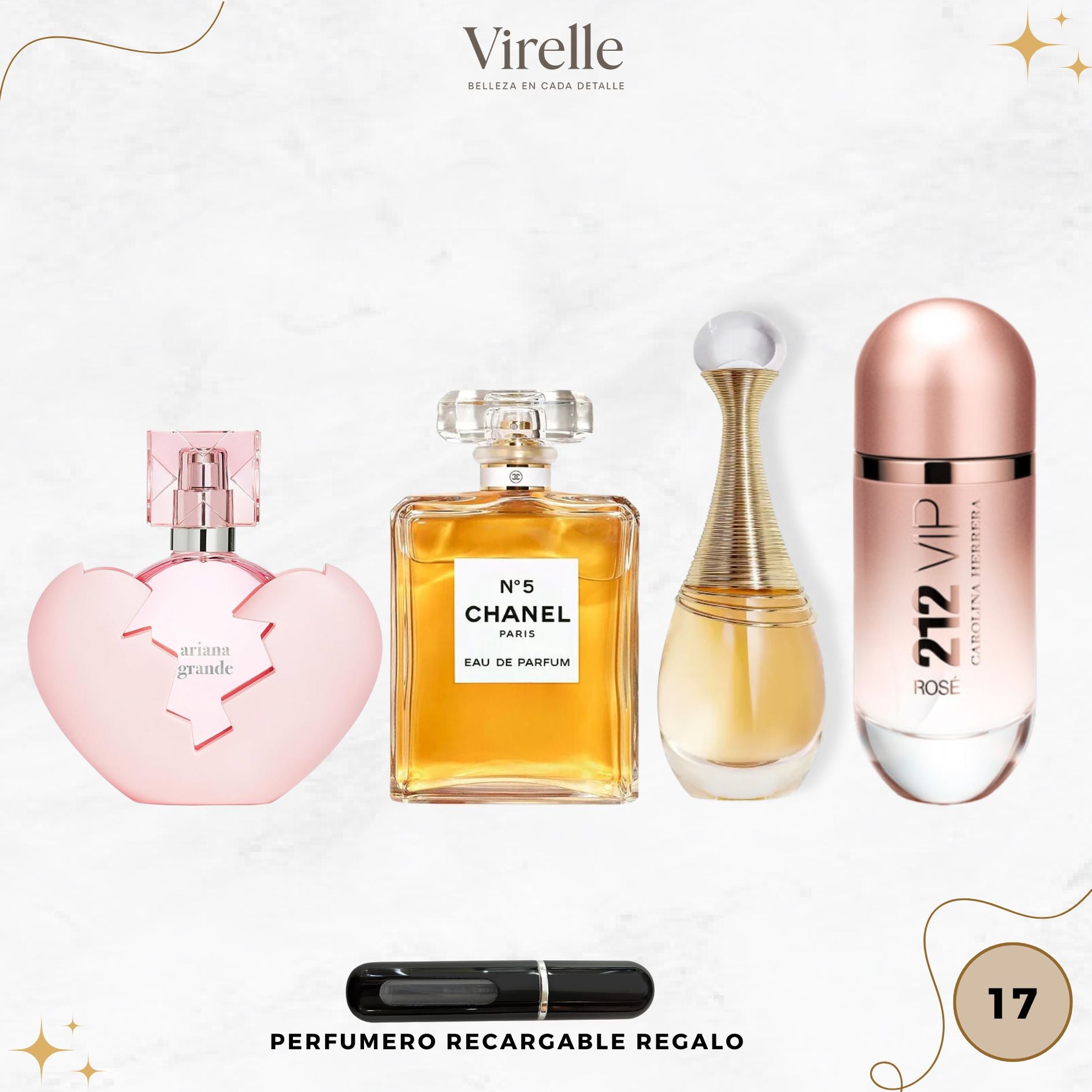 17 - 4 Perfumes + Perfumero de regalo