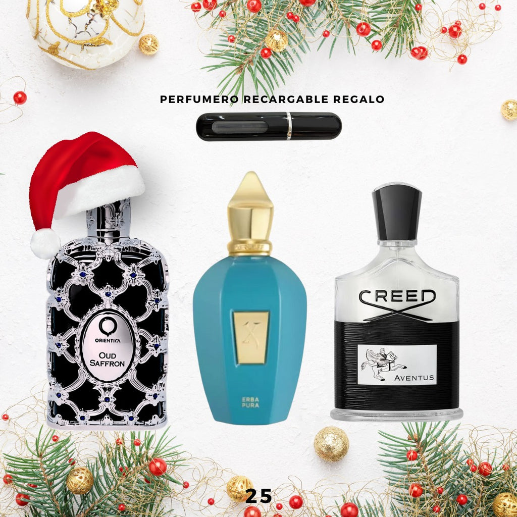 25 - 3 Perfumes + Perfumero de regalo