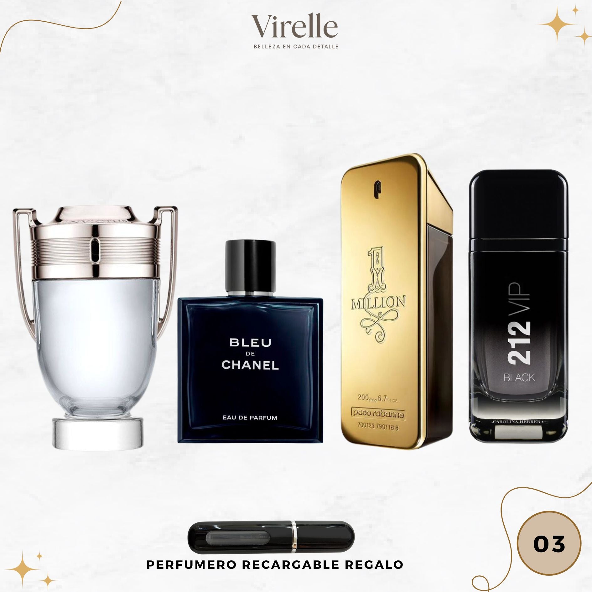 03 - 4 Perfumes + Perfumero de regalo
