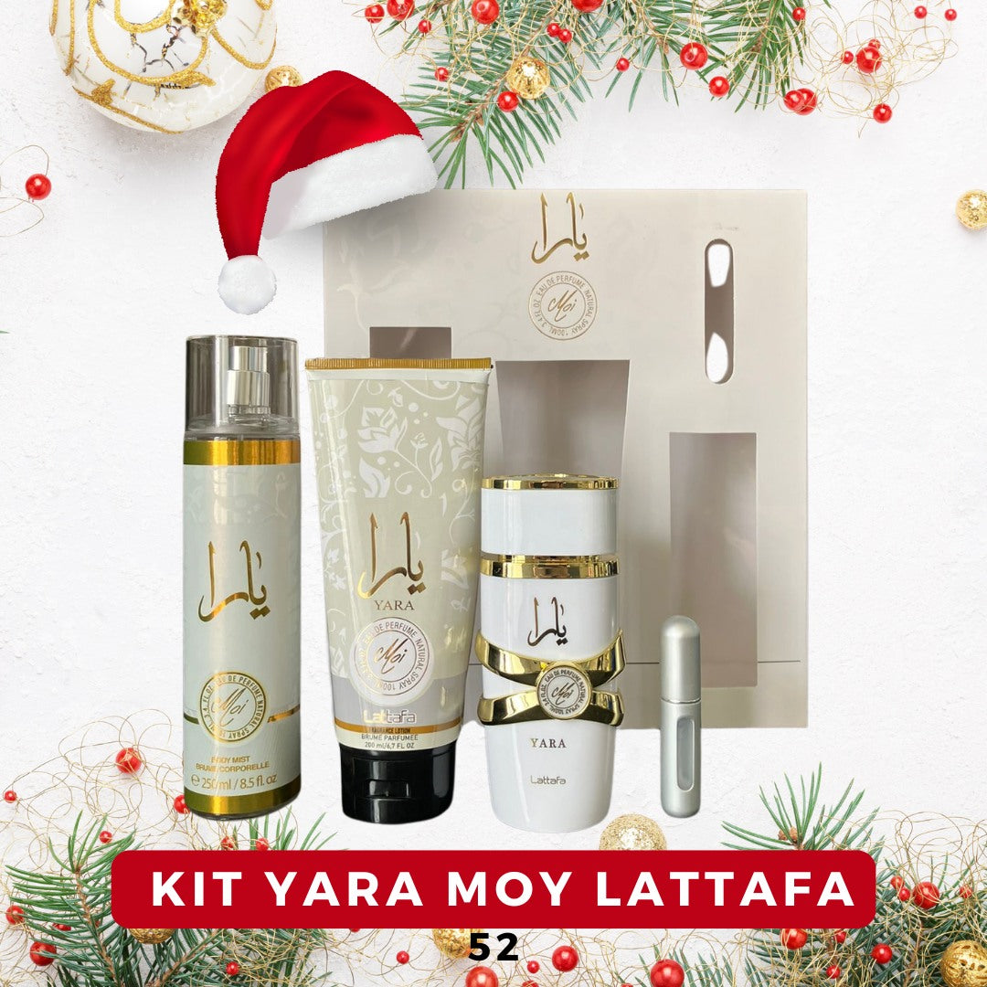 52 - ESTUCHE YARA MOI (Perfume + crema + spray + Perfumero de regalo)