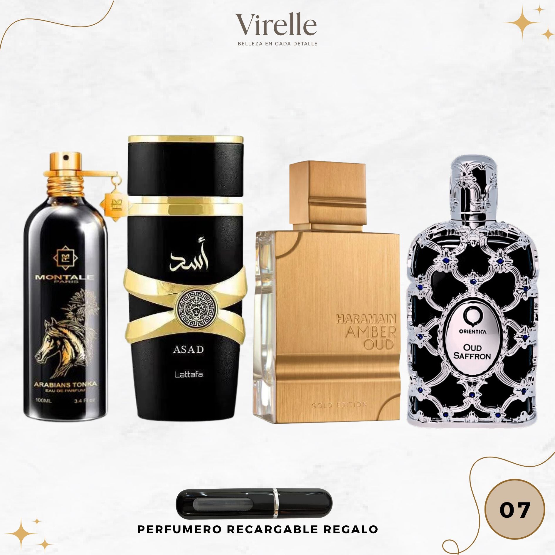 07 - 4 Perfumes + Perfumero de regalo