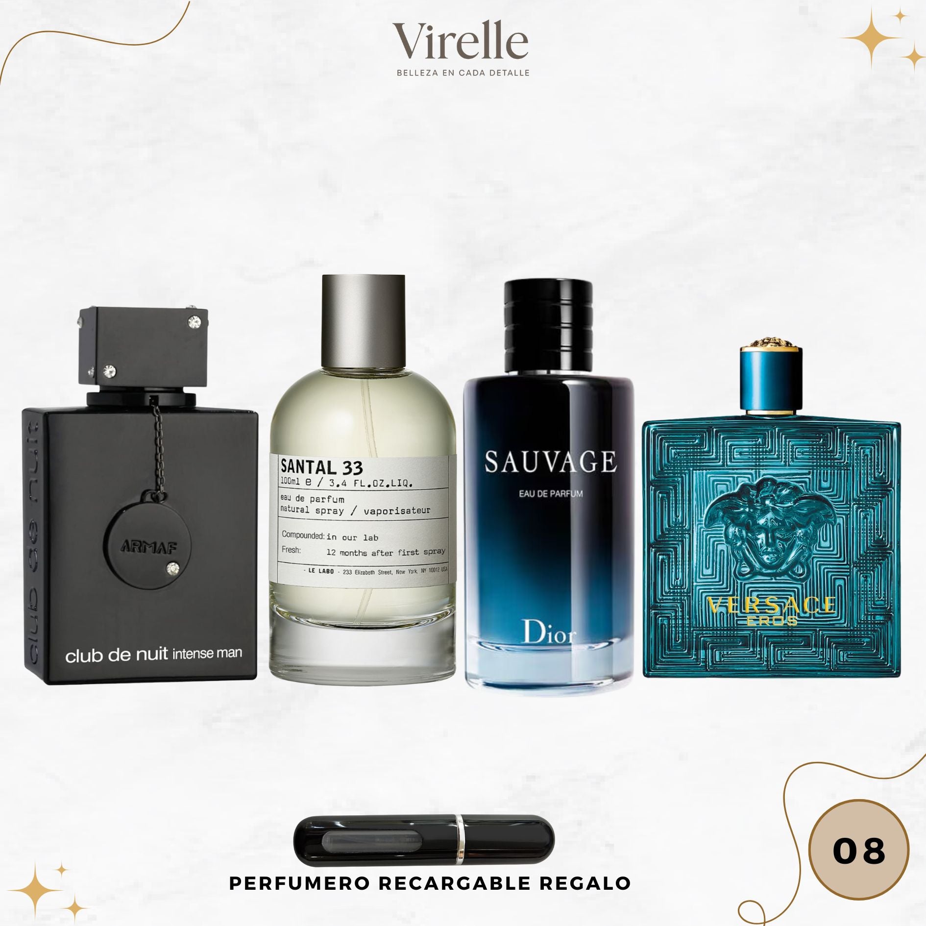 08 - 4 Perfumes + Perfumero de regalo