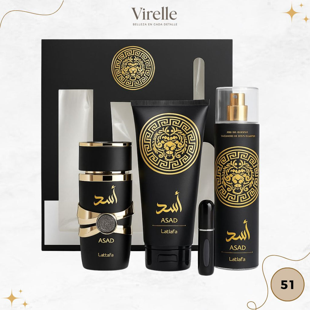 51 - ESTUCHE ASAD (Perfume + crema + spray + Perfumero de regalo)