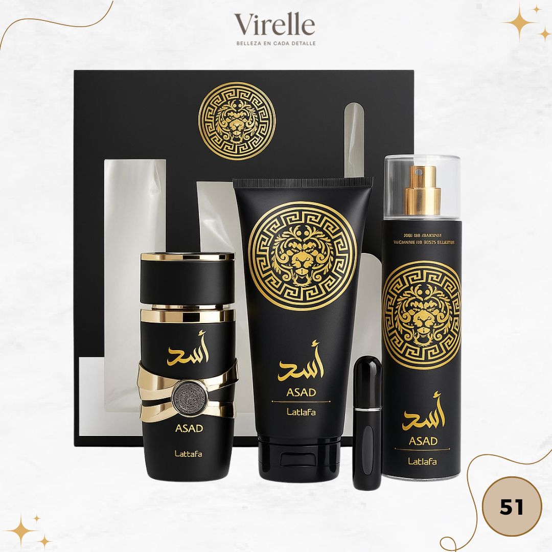 51 - ESTUCHE ASAD (Perfume + crema + spray + Perfumero de regalo)
